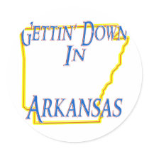 Arkansas - Gettin' Down Round Sticker