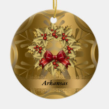 Arkansas State Christmas Ornament