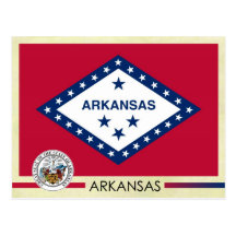 Arkansas State Flag and Seal Postcard