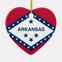 ARKANSAS STATE FLAG HEART ORNAMENT