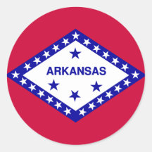 Arkansas State Flag Round Stickers