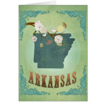 Arkansas State Map – Green Greeting Card