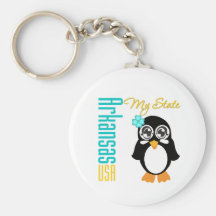 Arkansas USA Penguin Keychains