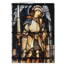 Arkhangel vintage, St Michael par Burne Jones Carte De Vœux