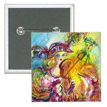 ARLECCHINA  VIOLINIST / Venetian Carnival Night Buttons