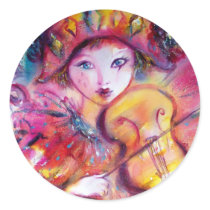 ARLECCHINO AND COLOMBINA ,Pink Fuchsia Yellow Blue