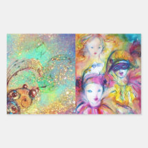 ARLECCHINO PIERO AND COLOMBINA MASQUERADE PARTY STICKER