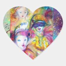 ARLECCHINO PIERO AND COLOMBINA MASQUERADE PARTY STICKERS