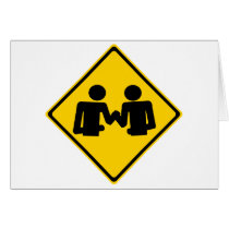 Arm Wrestling Road Sign Greeting Card