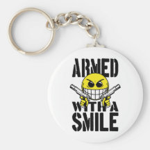 Armed with a smile keychain