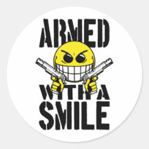 Armed with a smile stickers