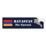 Armenia Flag and Map Bumper Sticker