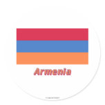 Armenia Flag with Name Round Sticker