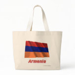 Armenia Waving Flag with Name Canvas Bags
