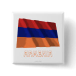 Armenia Waving Flag with Name Button