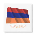 Armenia Waving Flag with Name Magnets