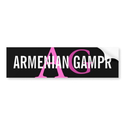 Armenian Gampr Breed Monogram Bumper Sticker by FCACshelter
