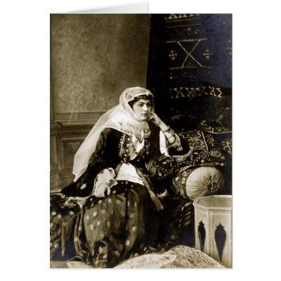 Armenian Woman Traditional Dress, circa 1800's Card by graphiqArmenia