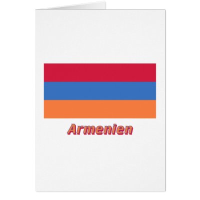 Armenien Flagge mit deutschem Namen Greeting Card by Vexillophile