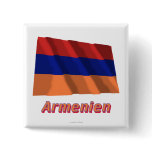Armenien Fliegende Flagge mit deutschem Namen buttons