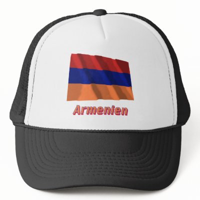 Armenien Fliegende Flagge mit deutschem Namen Hat by Vexillophile