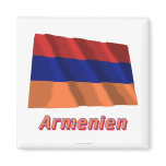 Armenien Fliegende Flagge mit deutschem Namen magnets