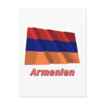 Armenien Fliegende Flagge mit deutschem Namen postcards