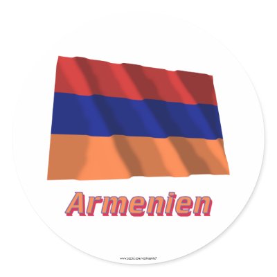 Armenien Fliegende Flagge mit deutschem Namen by Vexillophile