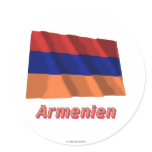 Armenien Fliegende Flagge mit deutschem Namen stickers