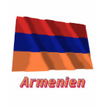 Armenien Fliegende Flagge mit deutschem Namen t-shirts