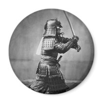 Armoured Samurai with Sword and Dagger in 1860 Refrigerator Magnet