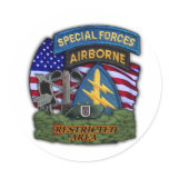 army 5th Special Forces Green Berets veterans Stic Round Stickers