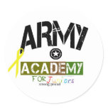 army academy for kids round sticker