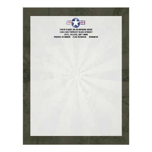 Army Air Corps Vintage Letterhead