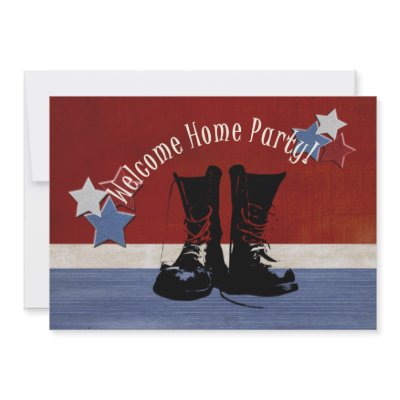 Army Boots Welcome Home Party Custom Invite by cowboyannie