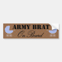 Army Brat On Board Blue Buggy Bumper Stickers