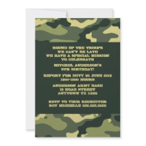 Army Camo Birthday Party invitation