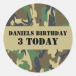 Army Camo Themed Birthday stickers