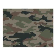 Army Camouflage in Green and Brown Military Post Card