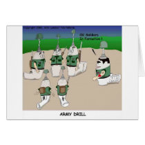 Army Drill Funny Cartoon Gifts Tees & Collectibles Card
