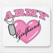 Army Girlfriend Pink Heart N Dog Tag Mousepad