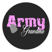 Army Grandma Round Stickers