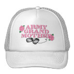 Army Grandmother Pink Roses N Dog Tags Hats