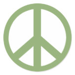 Army Green Peace Sign stickers