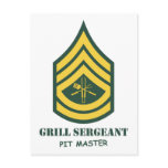 Army Grill Sergeant postcards