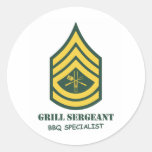 Army Grill Sergeant Round Sticker