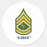 Army Grill Sergeant Round Sticker