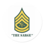Army Grill Sergeant Round Sticker