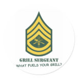 Army Grill Sergeant Round Sticker