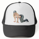 Army, Military Girl in Camo Pinup by Al Rio hats